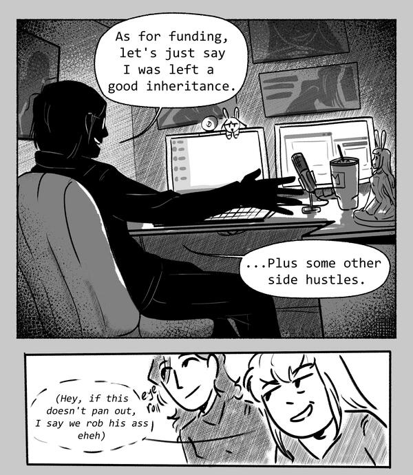 A short comic of many made during the Angler Cabin QnA (2025)